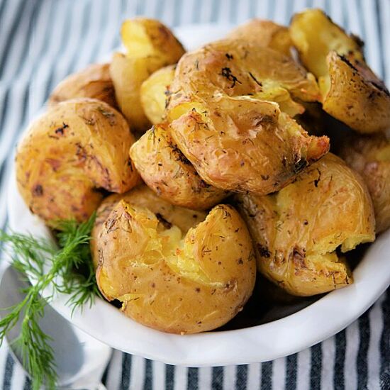 Lemon Dill Smashed Potatoes