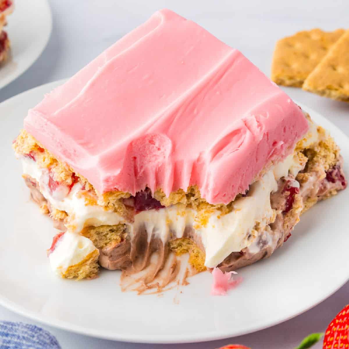 Strawberry Chocolate Eclair Cake