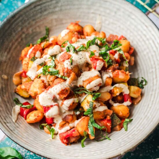 Vegan Gnocchi Bean Bake with Tahini