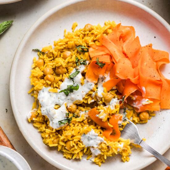 One-Pot Rice With Carrot Slaw