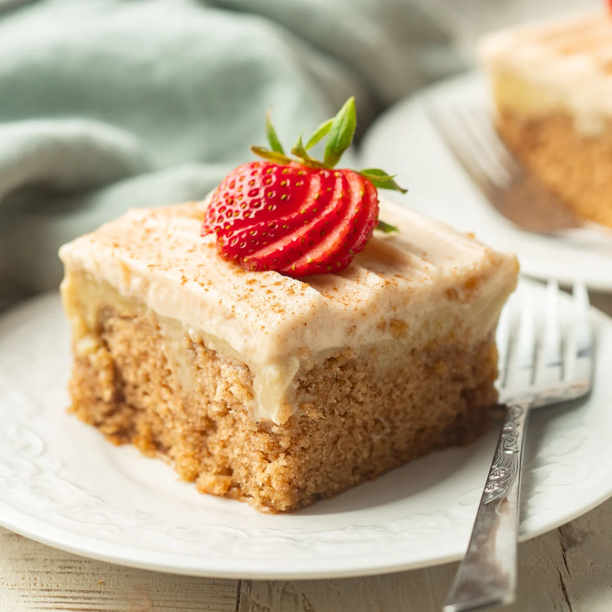 Vegan Butterscotch Poke Cake