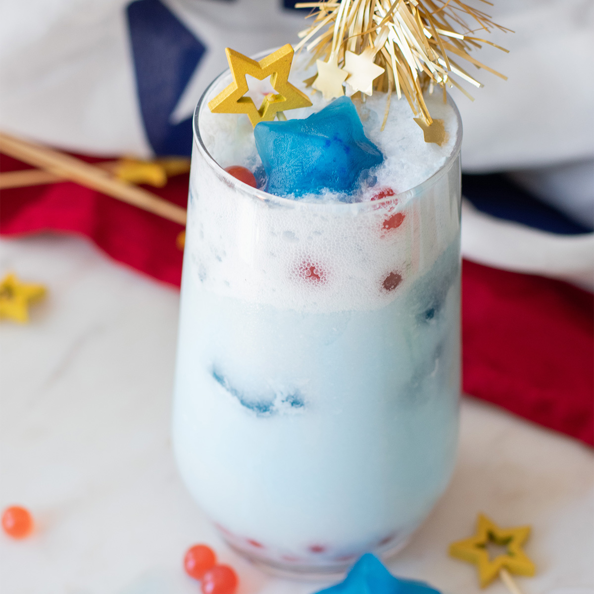 Red, White & Boba Sparkler