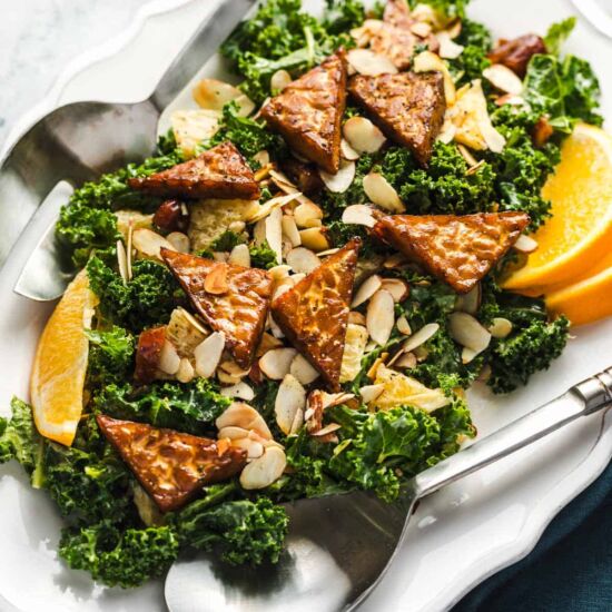 Orange Kale Salad With Tempeh