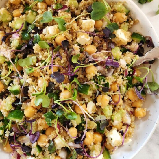 Healthy Quinoa Chickpea Feta Salad