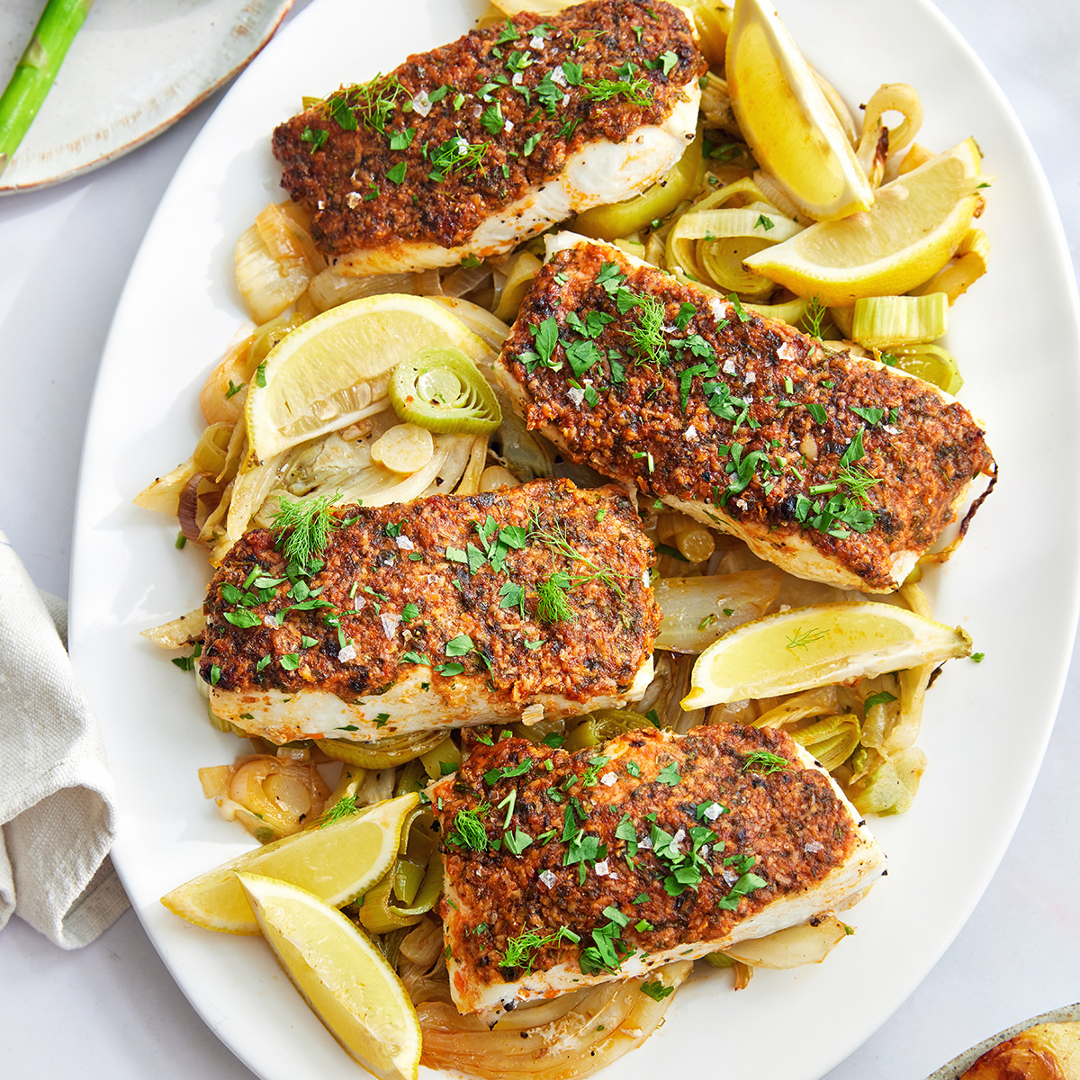 Parmesan Crusted Baked Halibut