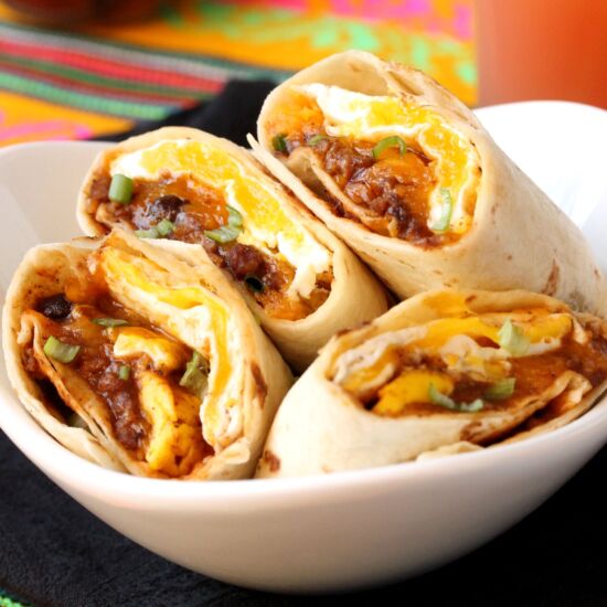 Chili Cheese Egg Burritos