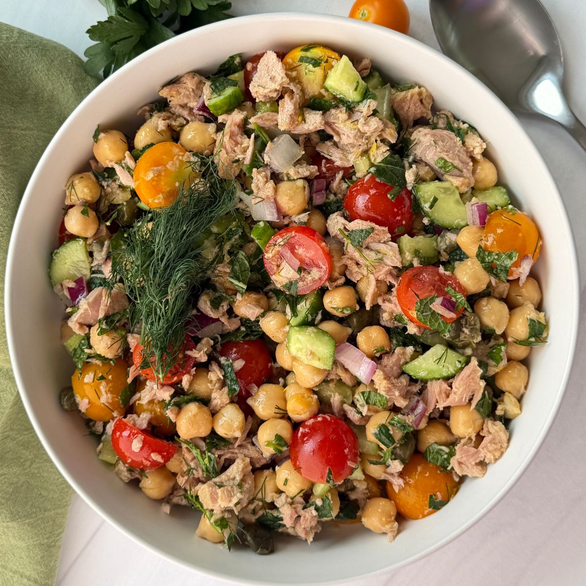 Mediterranean Chickpea Tuna Salad