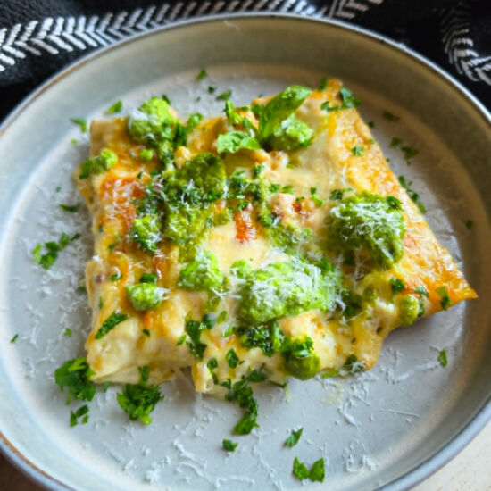 Creamy Cannelloni Skillet & Pesto