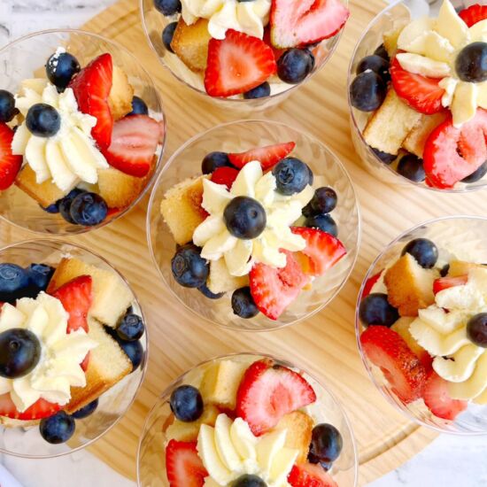 Red, White, and Blueberry Trifles