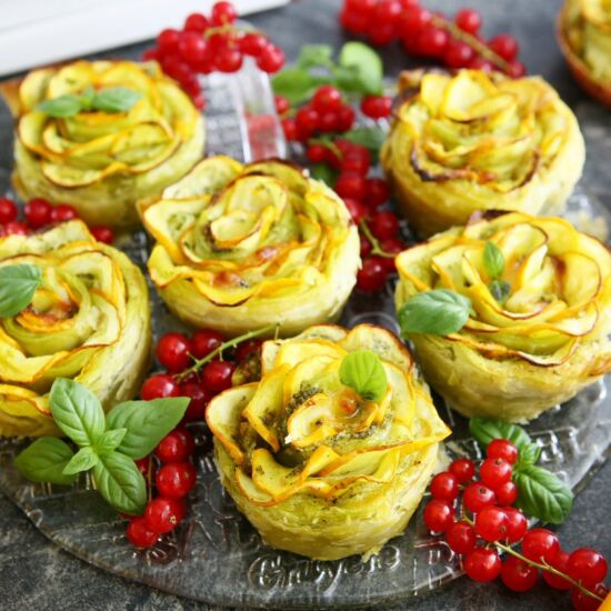 Pesto Zucchini Roses
