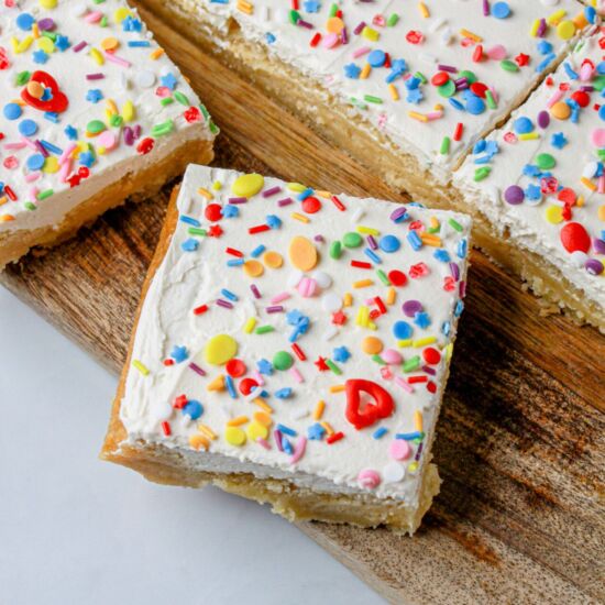 Soft Frosted Sugar Cookie Bars