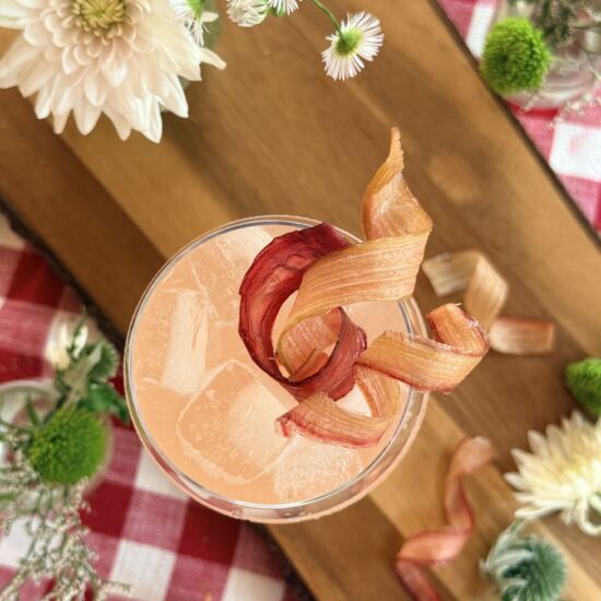 Candied Rhubarb Ribbons