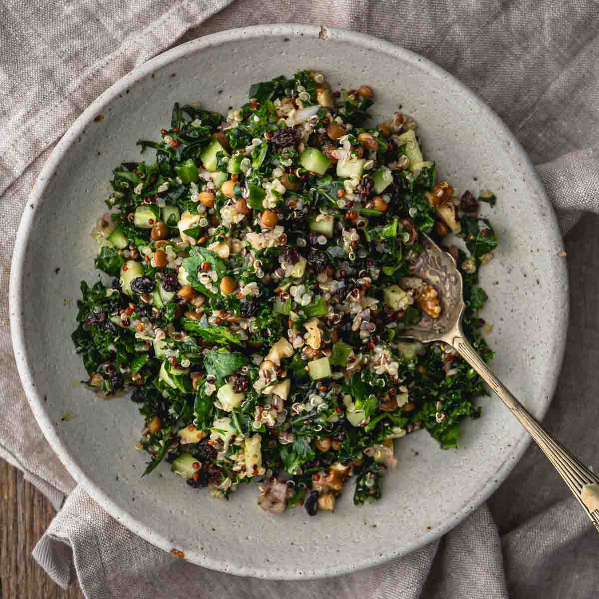 Kale and Quinoa Salad with Lentils