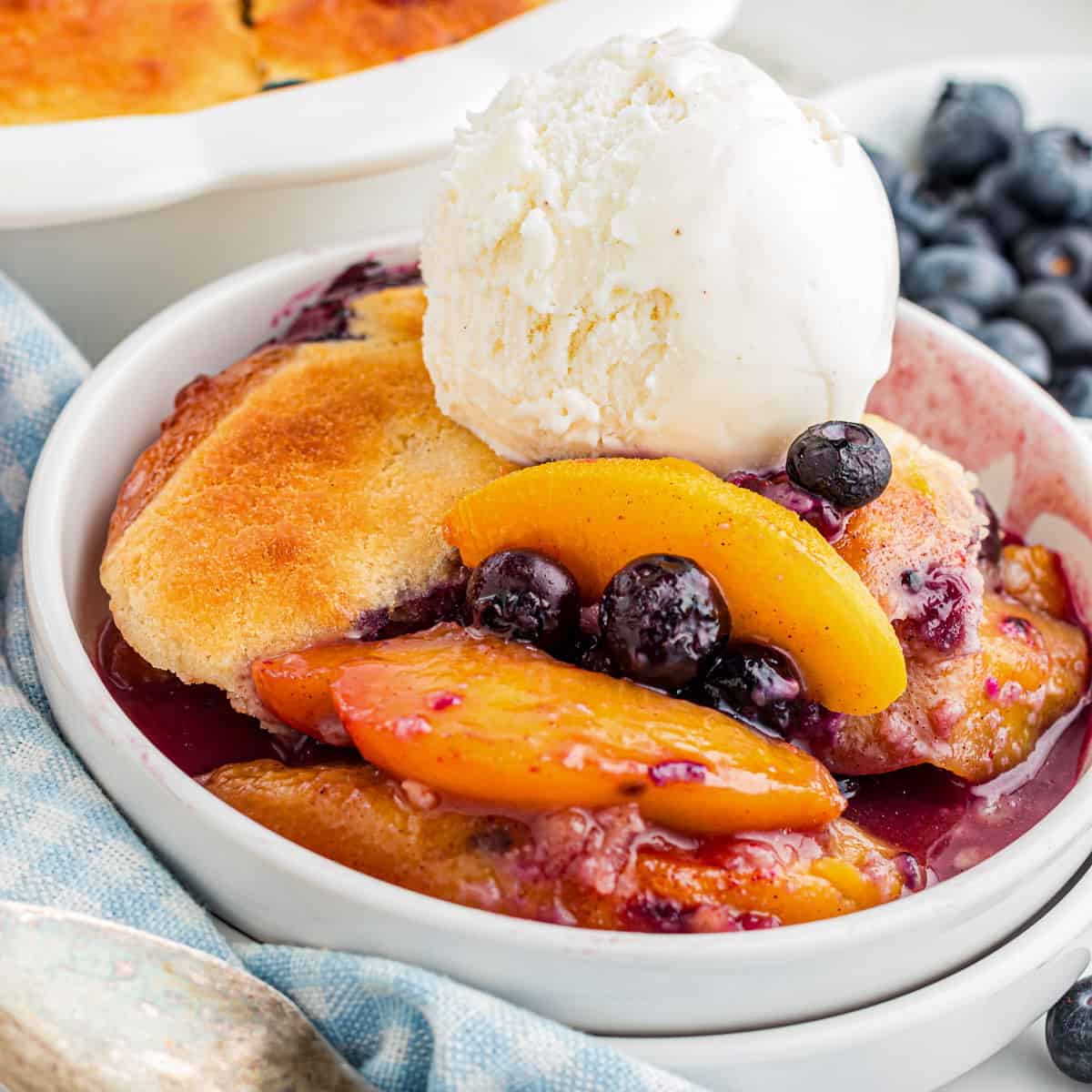 Peach Blueberry Cobbler