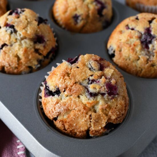 Jumbo Sour Cream Blueberry Muffins