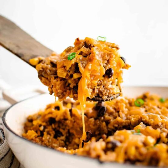 One Pot Beefy Enchilada Rice