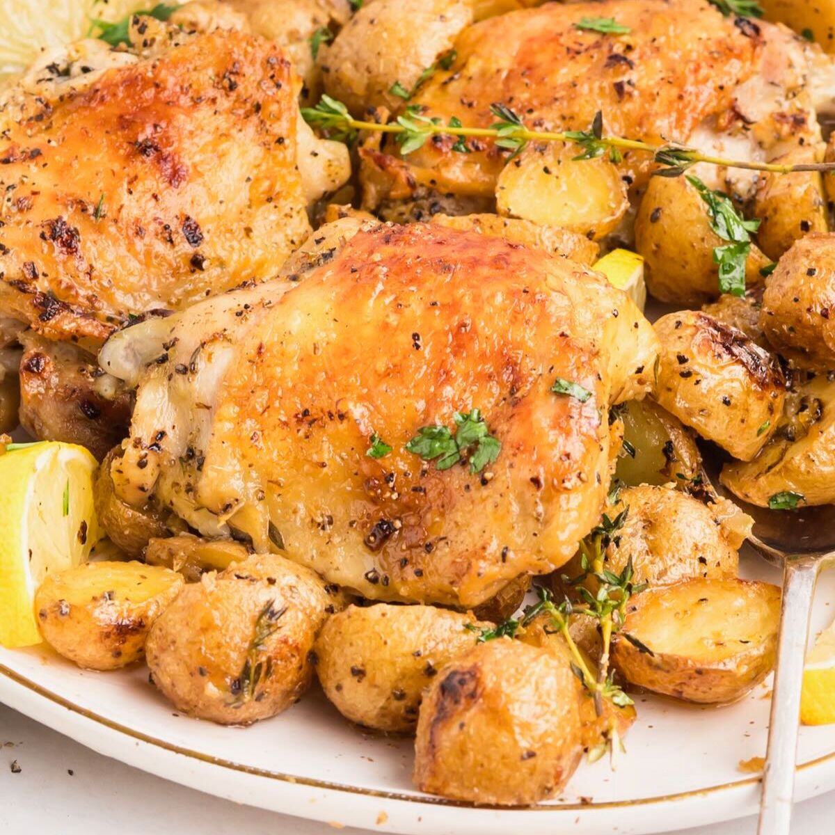 Baked Chicken Thighs and Potatoes