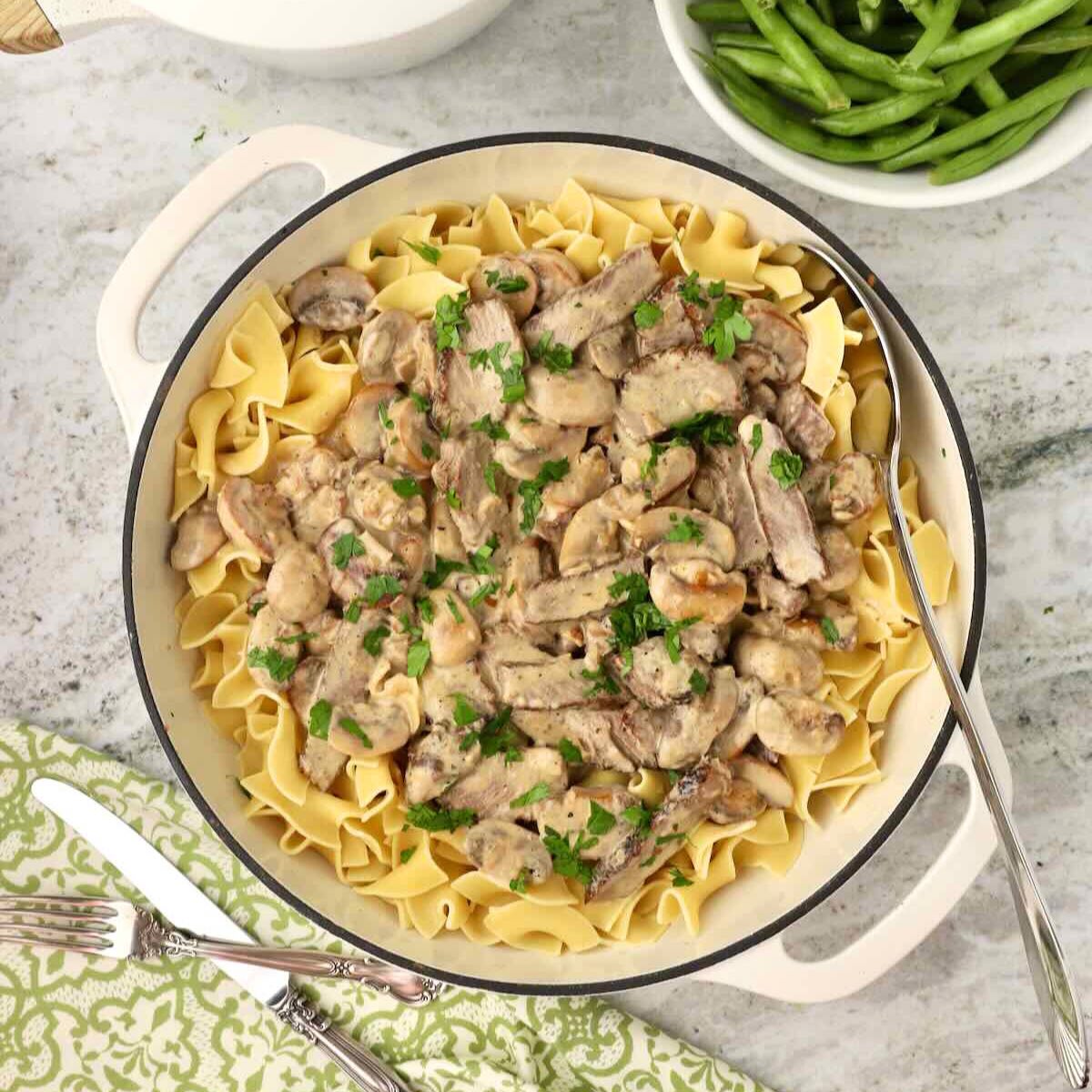 Leftover Steak Stroganoff
