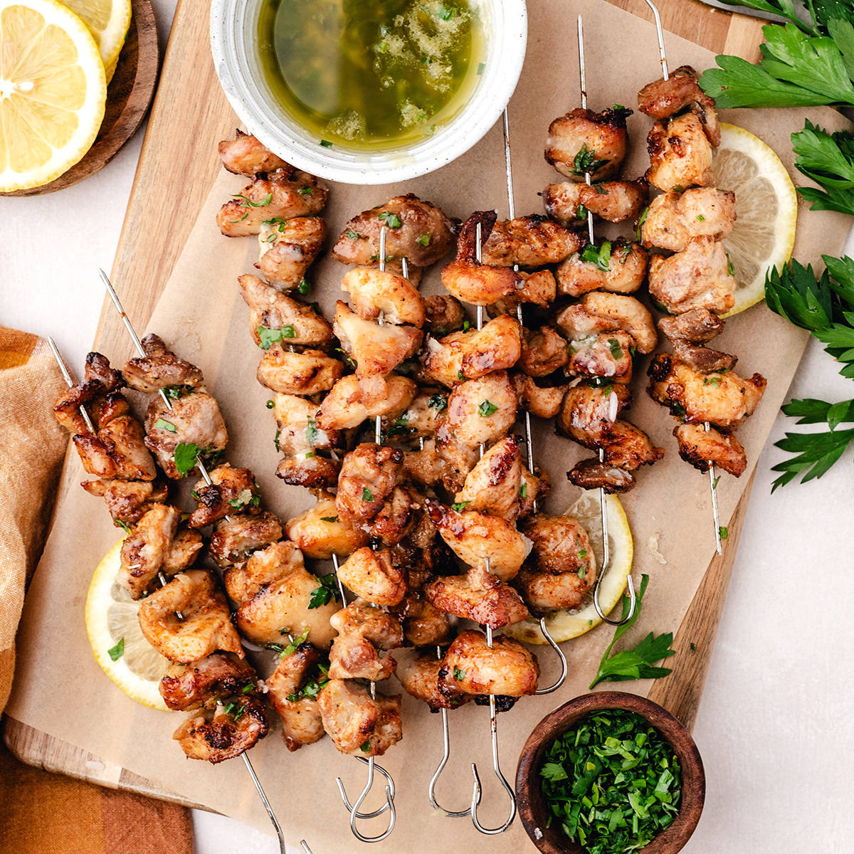 Garlic Butter Chicken Skewers