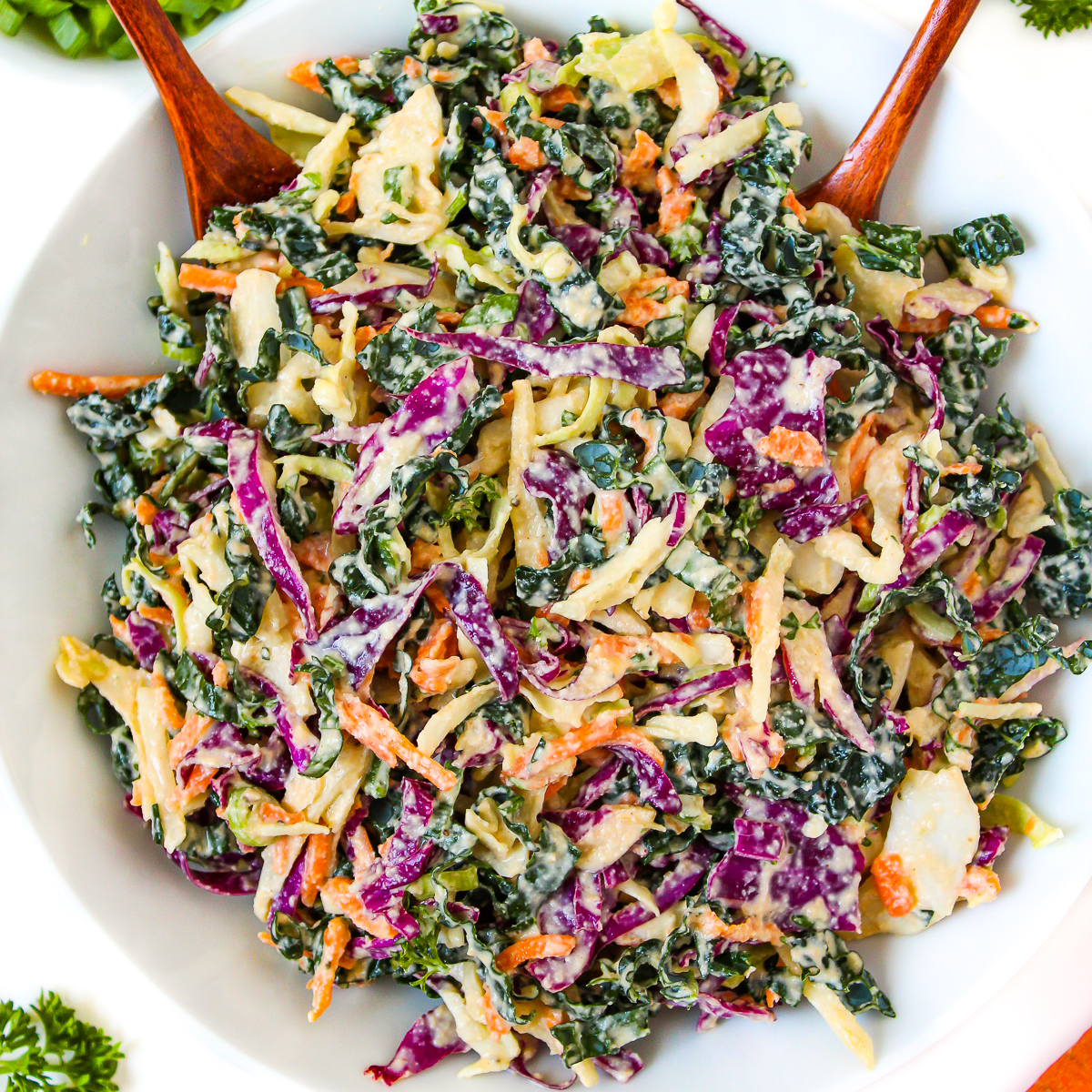 Kale Slaw with Creamy Dressing
