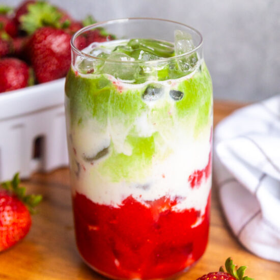 Iced Strawberry Matcha Latte